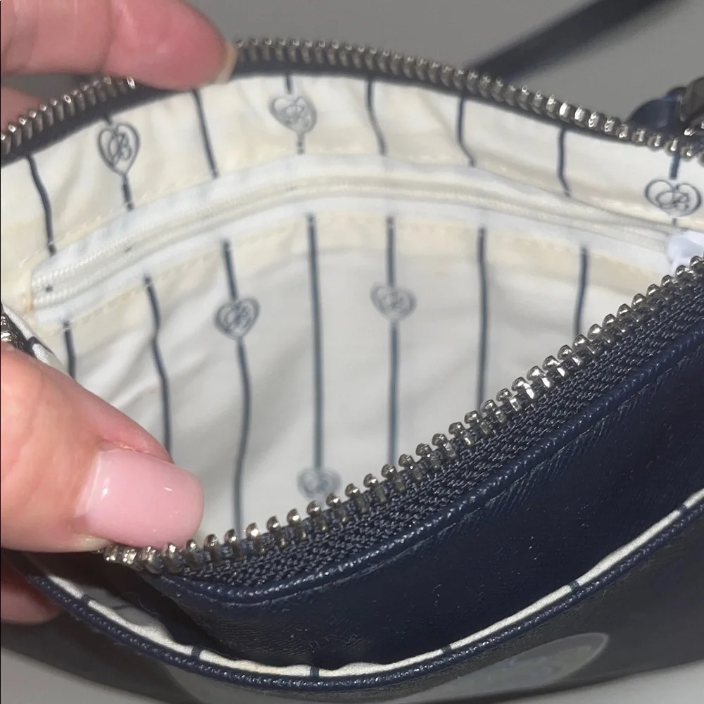 Brighton Navy Crossbody/wristlet Bag with Heart Design